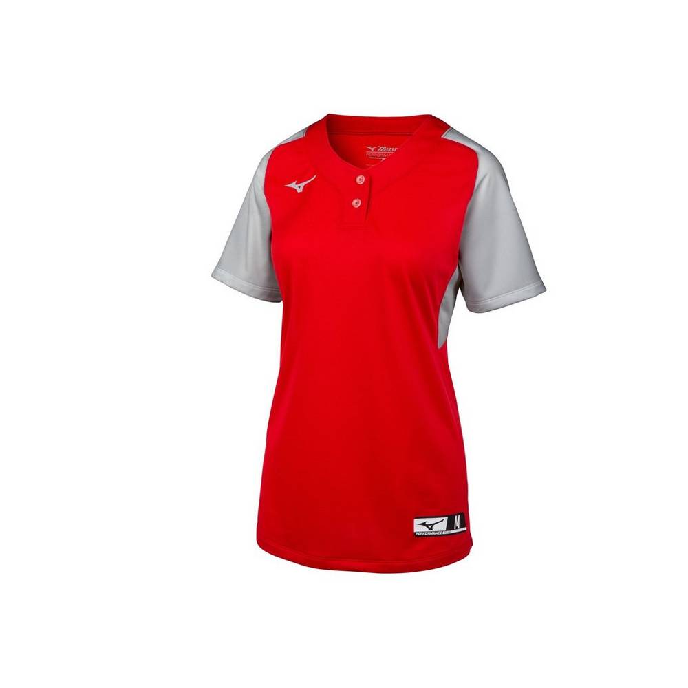 Damske Dresy Mizuno Aerolite 2-Button Softball Červené/Siva Vypredaj REPX61384